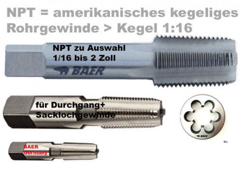 Npt zoll rohrgewinde - npt, konisch